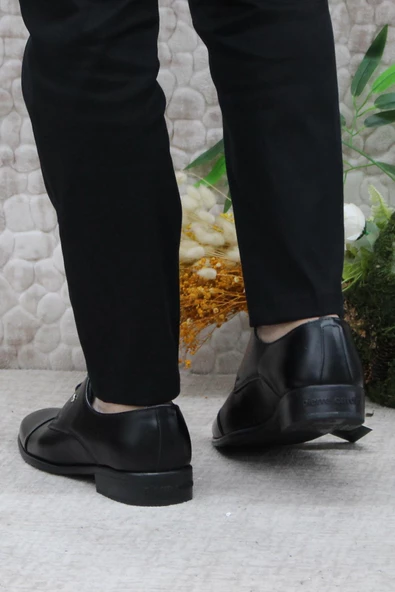 Pierre Cardin 7028 Siyah Damat Ayakkabısı Takım Ayakkabısı Erkek Klasik Ayakkabı - 4