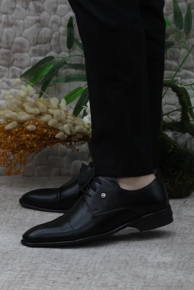 Pierre Cardin 7028 Siyah Damat Ayakkabısı Takım Ayakkabısı Erkek Klasik Ayakkabı - 3