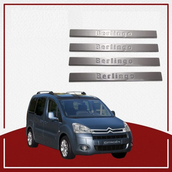 Citroen Berlingo Uyumlu Kapı Eşiği 2008-2018 Paslanmaz Çelik Parça ürün görseli