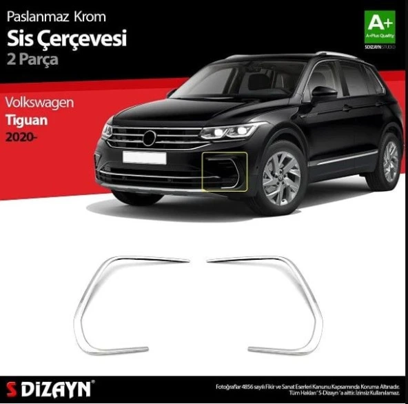Volkswagen Tiguan Uyumlu Krom Sis Çerçevesi 2 Parça 2020 Üzeri - 2