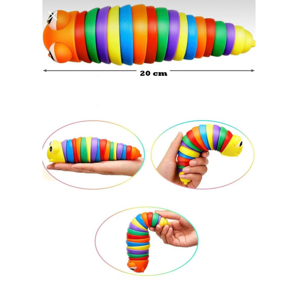 Sevimli Eğitici Sök Tak Renkli Tırtıl Montessori Eğitici Oyuncak - 3
