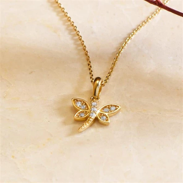 14 Ayar Altın Taşlı Yusufçuk Kolye 2,03 gr