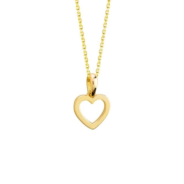 14 Ayar Altın Sade Kalp Kolye 1,83 gr ürün görseli 1