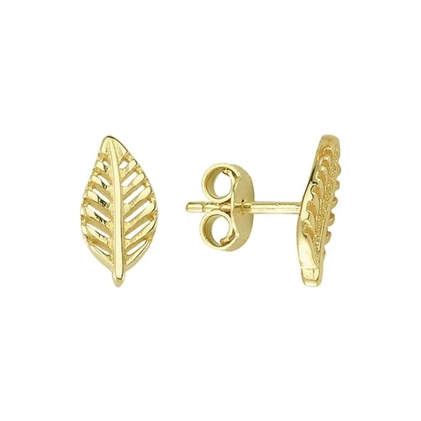 14 Ayar Altın Yaprak Küpe 1,14 gr