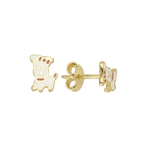 14 Ayar Altın Snoopy Çocuk Küpe 0,96 gr