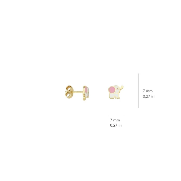 14 Ayar Altın Fil Çocuk Küpe 1,04 gr - 2