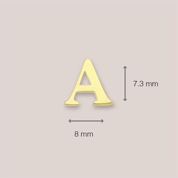14 Ayar Altın A Harf Küpe 0,45 gr - 4