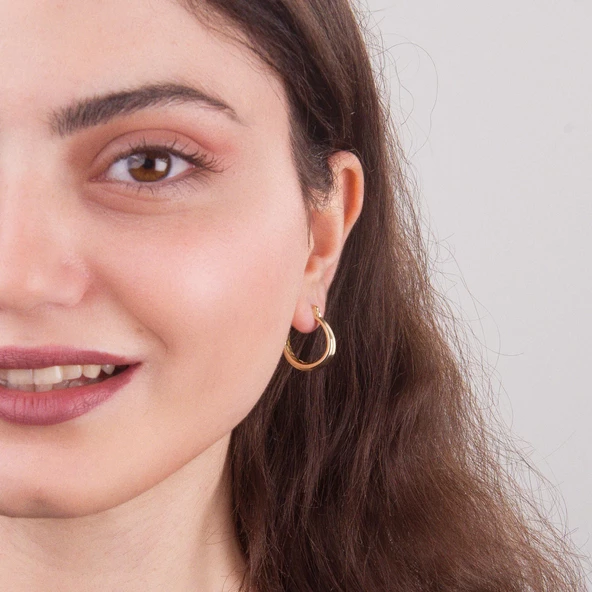 14 Ayar İtalyan Halka Altın Küpe 2,65 gr - 3