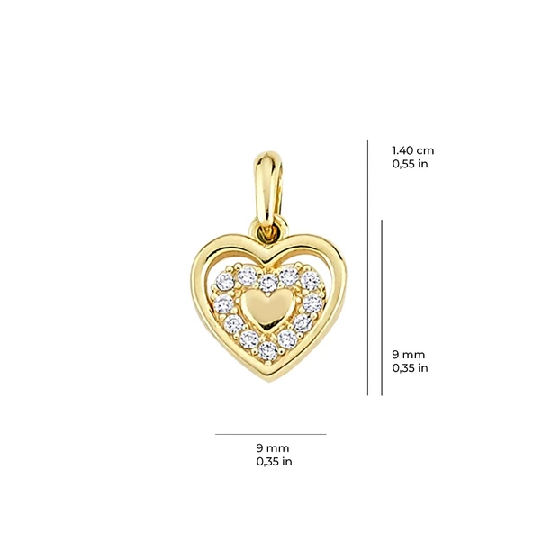 14 Ayar Altın Taşlı Kalp Kolye Ucu 0,86 gr - Resim 2