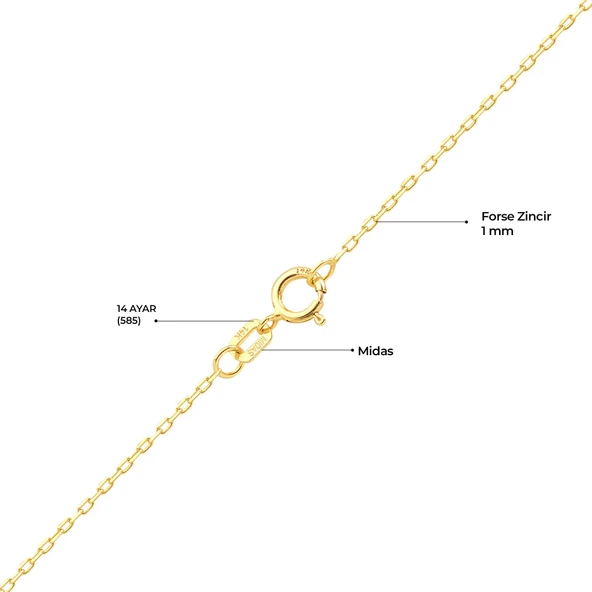 14 Ayar Altın Taşlı Kalp Kolye 1.94 gr - Resim 3