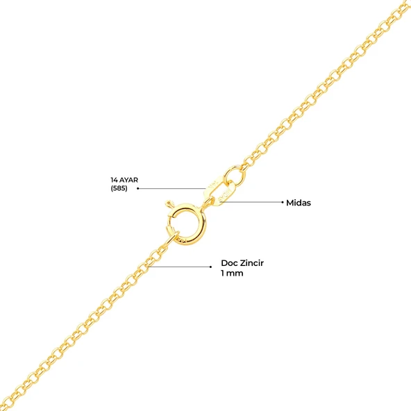 14 Ayar Doc Altın Zincir Kolye - 1,05 gr - Resim 4