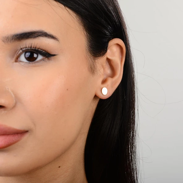 14 Ayar Altın Oval Küpe 1,14 gr