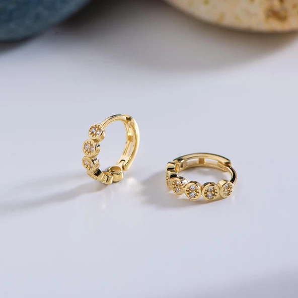 14 Ayar Altın Modern Halka Küpe 1,20 gr