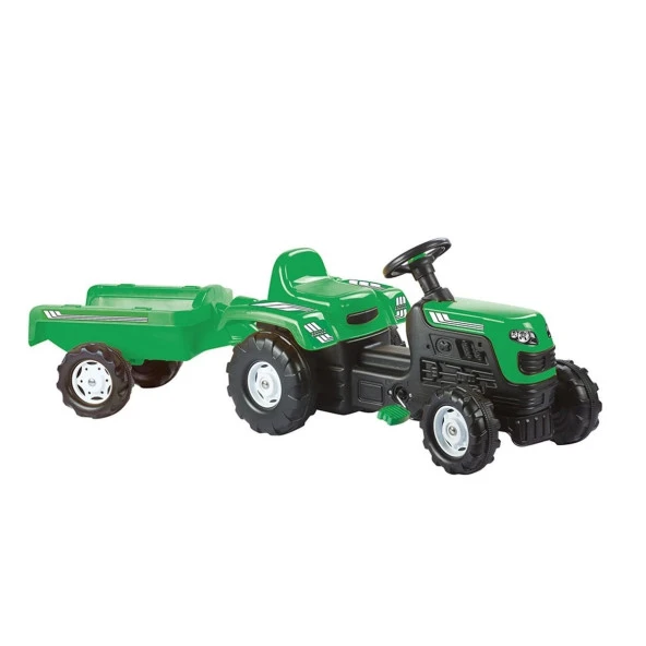 8246 Römorklu Pedallı Traktör Yeşil -Dolu
