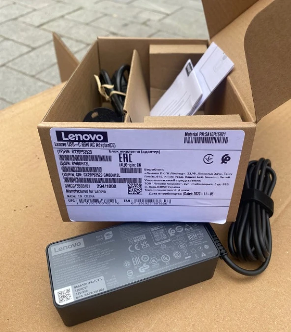 Lenovo Yoga Slim 6 14IAP8 (82WU) Adaptör, Şarj Aleti Cihazı Type-c, Usb-C 65W Orjinal - 3