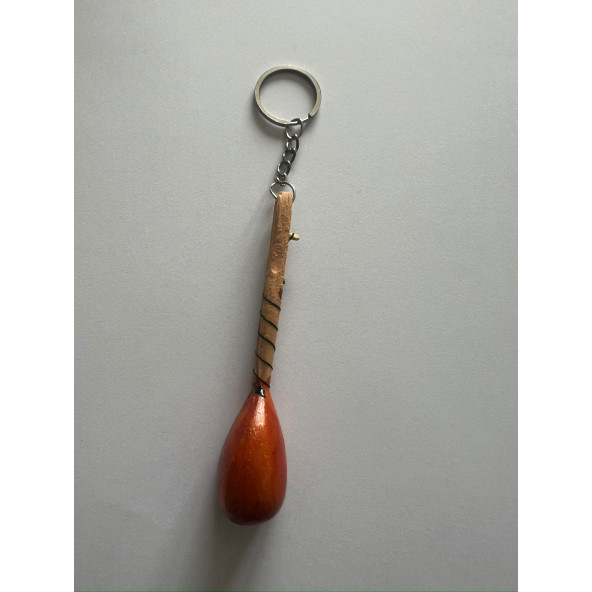 El Yapımı Minyatür Anahtarlık Bağlama Saz Araba Süsü 10 cm - 2