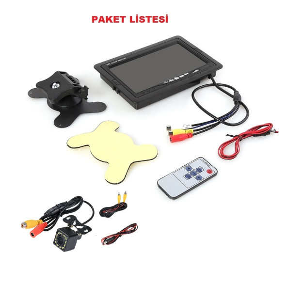 7 Inç Ekran + 12 LED (Yüksek Işık) Gece Görüş Geri Vites Kamera Ikisi Bir Arada - 2
