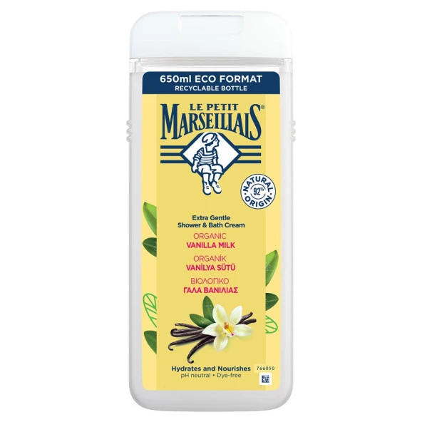 Le Petit Marseillais Duş Jeli Vanılya ve Süt 650 Ml - 2