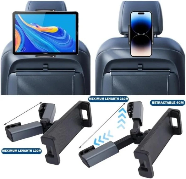Tüm Araçlar İle Uyumlu Ayarlanabilir Koltuk Arkası Tablet Tutucu Ve Telefon Tutucu, Tablet Tutucu - 10