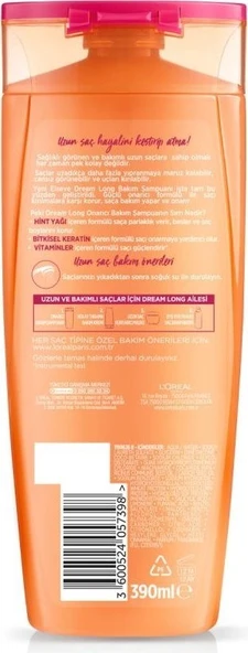 Loreal Paris L'oreal Paris Elseve Dream Long Onarıcı Bakım Şampuanı 390 ml - Resim 2