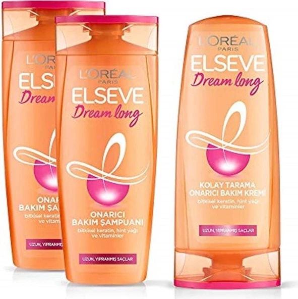 Loreal Paris Elseve Dream Long Şampuan ve Saç Kremi 3'lü Set Şampuan ürün görseli
