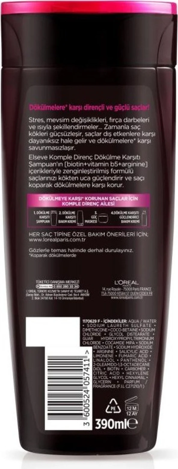Loreal Paris L'oréal Paris Elseve Komple Direnç Dökülme Karşıtı Şampuan 390 ml - 2