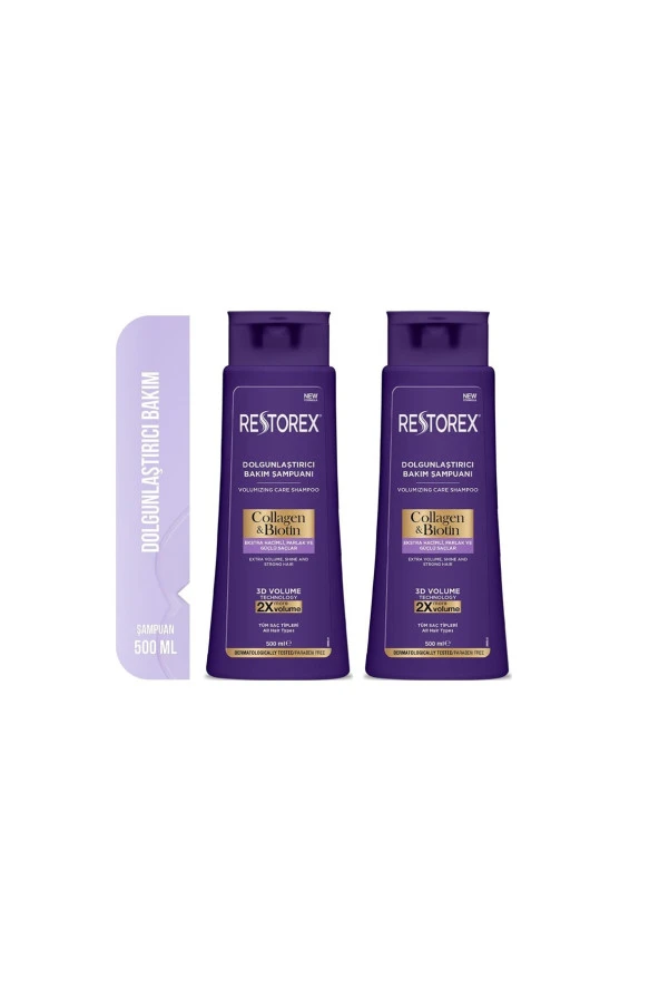 Restorex Collagen&biotin Dolgunlaştırıcı Şampuan 500 Ml 2 Adet