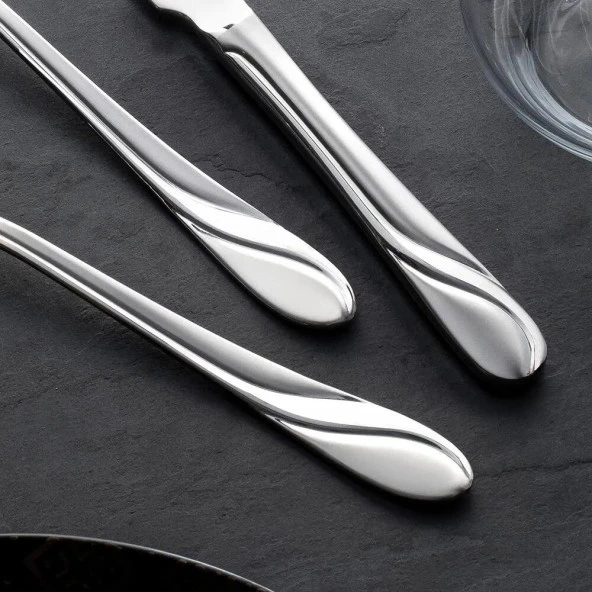 Nehir safir 30 parça çatal kaşık takımı - çatal kaşık seti 18/10 paslanmaz çelik - Resim 2