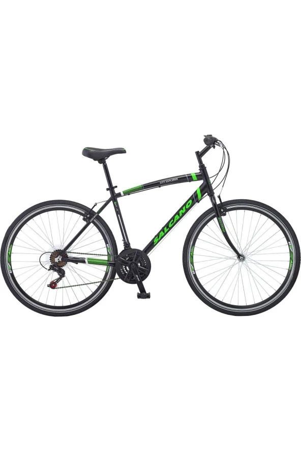 Salcano City Explorer 21 Vites V fren 19"gezi şehir bisikleti SİYAH yeşil