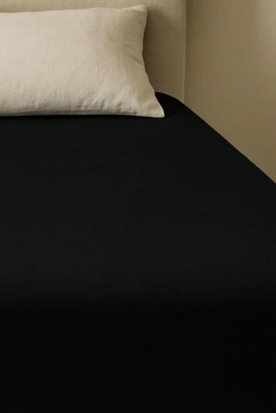 2 Adet Düz Pamuklu Tek Kişilik 120 x 200 x 30 cm Lastikli Penye Çarşaf - Resim 4