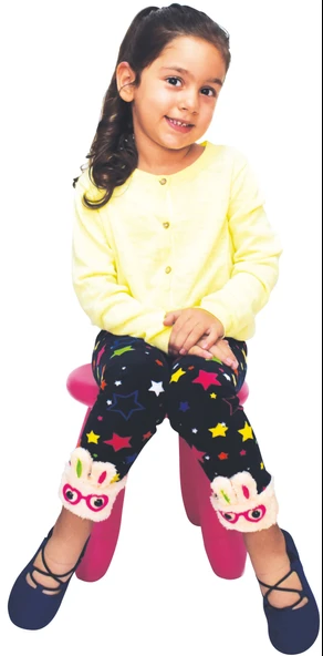 Daymod 607-10 Çocuk Aksesuarlı İçi Tüylü Kışlık Peluş Tayt ürün görseli 1