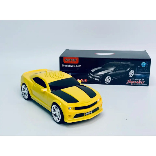WSTER WS-592  Araba Görünümlü Taşınabilir Kablosuz Bluetooth Hoparlör ve Radyo - 6
