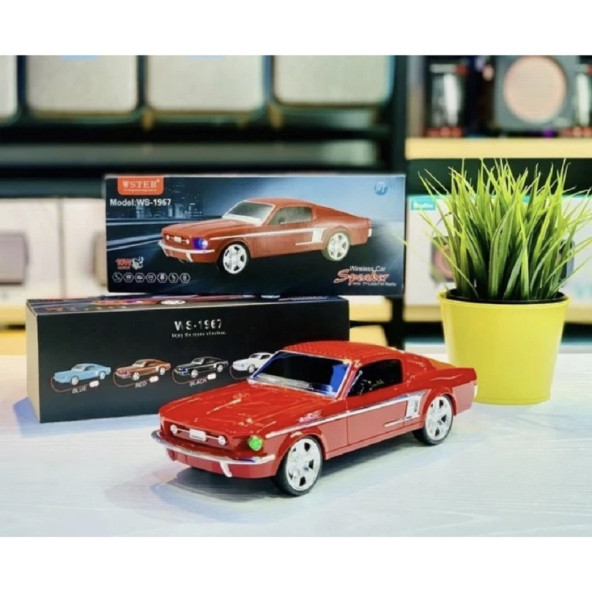 Wster WS-1967BT Ford Mustang GT 1967 Model Araba 10 W FM Radyo Bluetooth Hoparlör - 5
