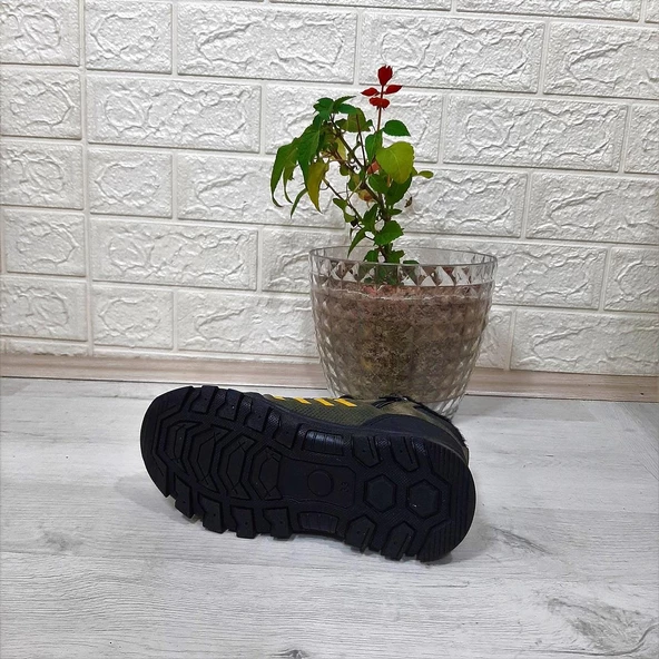 Black Sea 542 Haki Kürklü Fermuarlı Cırtlı Erkek Çocuk Bot - 5