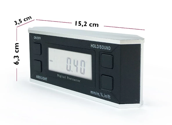 AEK-Tech Dijital Aydınlatmalı Eğim Ölçer - Resim 3