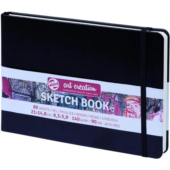 Talens Art Creation Sketch Book 21x14.8cm 140g 80yp Sert Kapak Eskiz Defteri Siyah / 9314005M
