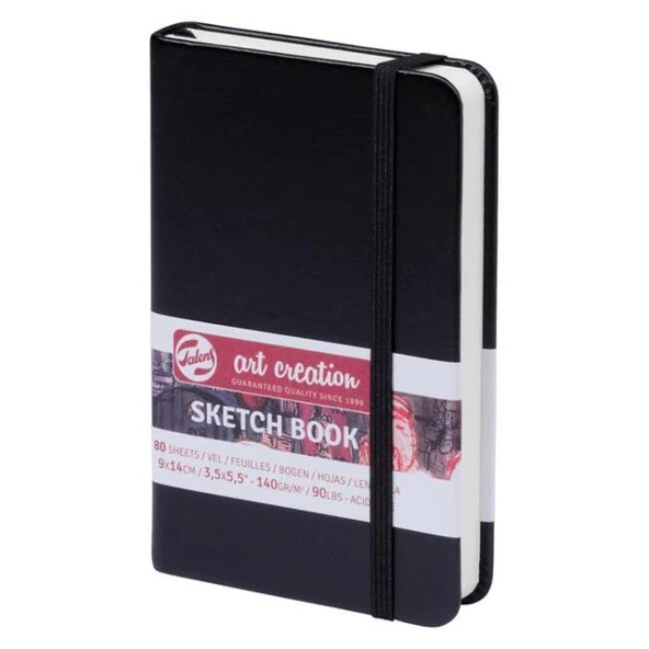 Talens Art Creation Sketch Book 9x14cm 140g 80yp Sert Kapak Eskiz Defteri Siyah / 9314001M