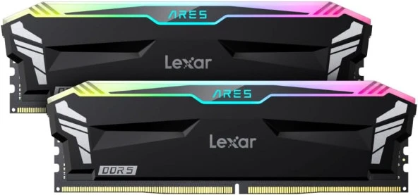 LEXAR LD5BU016G-R6000GDLA ARES RAM DT GAMING DDR5 UDIMM 2X16GB 6000 CL30 1.35V MEMORY WITH HEATSINK AND RGB LIGHTING DUAL PACK BLACK COLOR