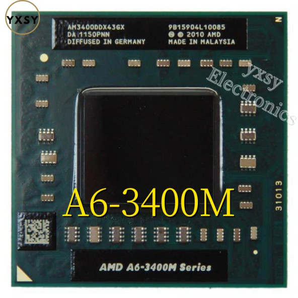 AMD A6-Serisi A6-3400M Dizüstü Bilgisayar CPU'su 4 Çekirdekli 4-İplikli Mobil İşlemci 1.4 GHz 4M 35W Soket FS1