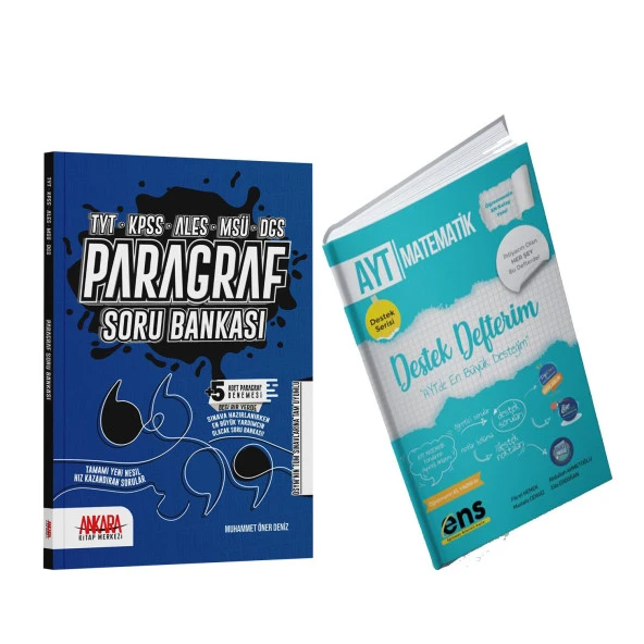 ENS AYT Matematik Destek Defteri ve AKM Paragraf Soru Bankası Seti 2 Kitap