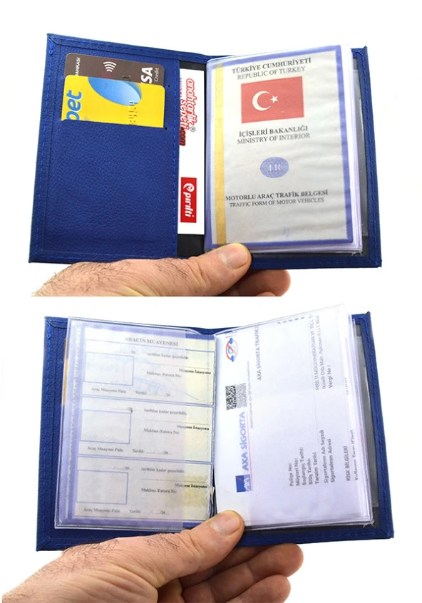 Araç Ruhsat Kabı Mavi - Kafkas Çift Dans Figür - 3
