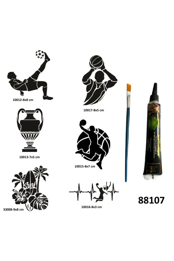Sporcu Modelleri Geçici Dövme Yapma Seti Siyah Kına ve Fırça Hediyeli ürün görseli 1