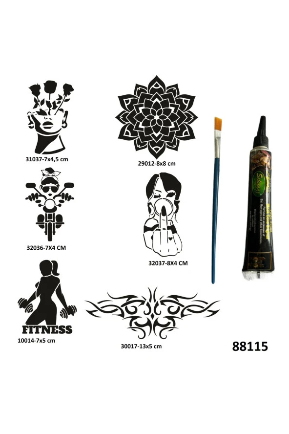 Çılgın Kızlar Geçici Dövme Yapma Seti Siyah Kına ve Fırça Hediyeli ürün görseli 1