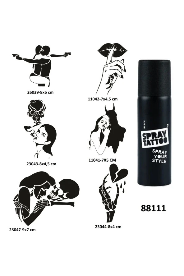 Fatih Atatürk Spray Tattoo Geçici Dövme Yapma Seti Sprey Dövme Kiti ürün görseli 1