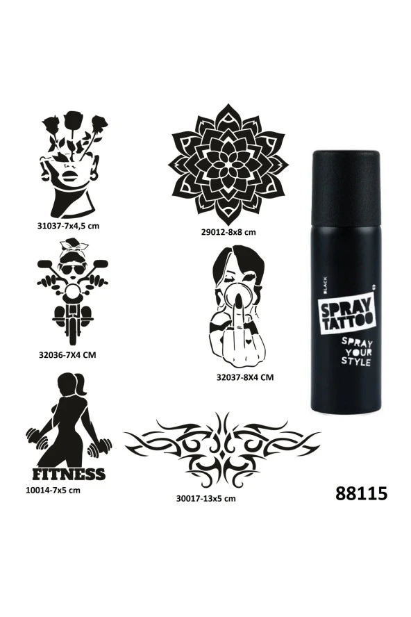 Para ve Yaşam Spray Tattoo Geçici Dövme Yapma Seti Sprey Dövme Kiti
