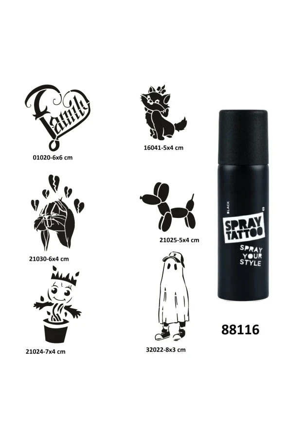Çılgın Kızlar Spray Tattoo Geçici Dövme Yapma Seti Sprey Dövme Kiti