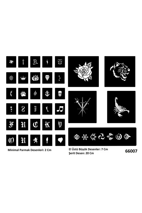Gül ve Kılıç Spray Tattoo Geçici Dövme Yapma Seti Sprey Dövme Kiti