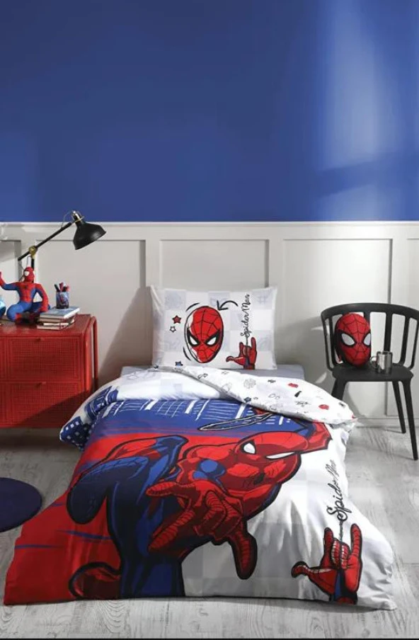 Özdilek Tek Kişilik Dsny Ranforce Car Nevresim Takımı Spiderman Blue Mavi