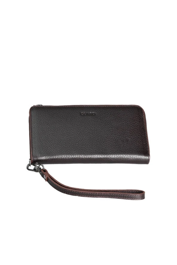 Kahverengi Çok Fonksiyonlu Hakiki Deri Cüzdan ve El Çantası - Resim 3