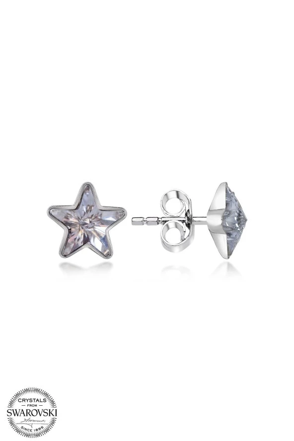 Swarovski Crystal Kadın Yıldız Gümüş Küpe - 1
